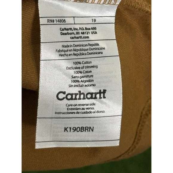 Carhartt Shirt Mens Medium Tan Work Wear Loose Fit Long Sleeve Base Layer - Picture 6 of 12